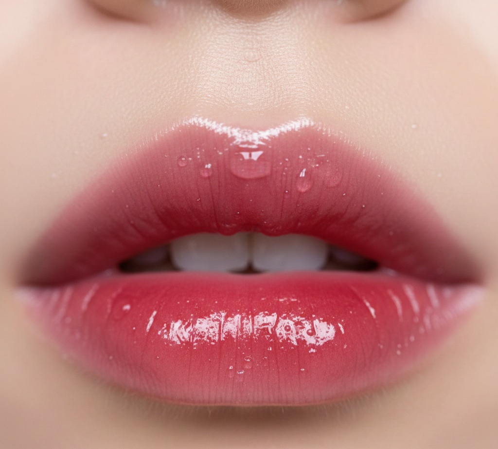 Korean lipstick types showing natural soft gradient lips