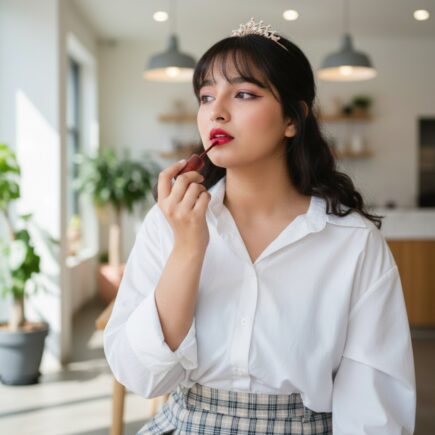 Korean makeup look for Indian skin with natural glow