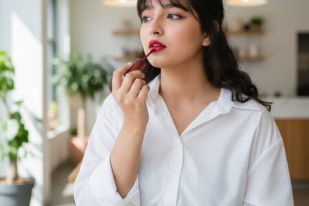 Korean makeup look for Indian skin with natural glow