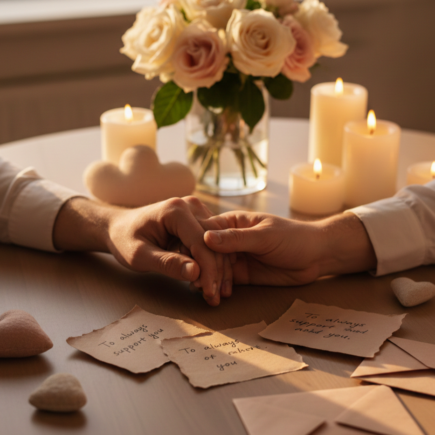 Promise Day couple holding hands with love and commitment
