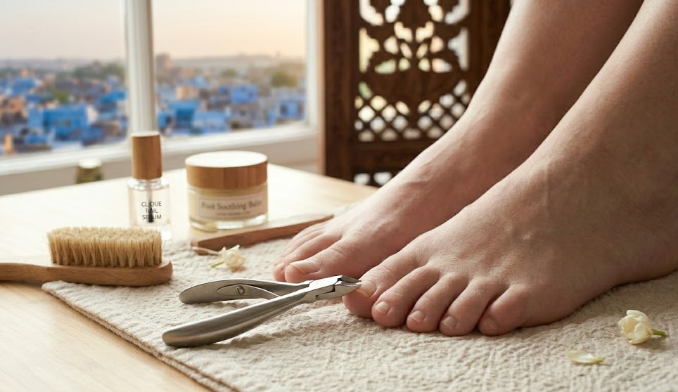 Trimming toenails straight for safe pedicure at home