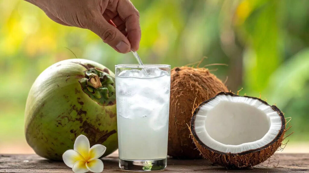 Coconut water natural hydrating drink for skin