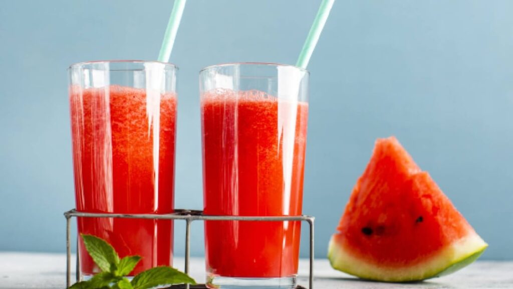 Watermelon juice hydrating drink for glowing skin