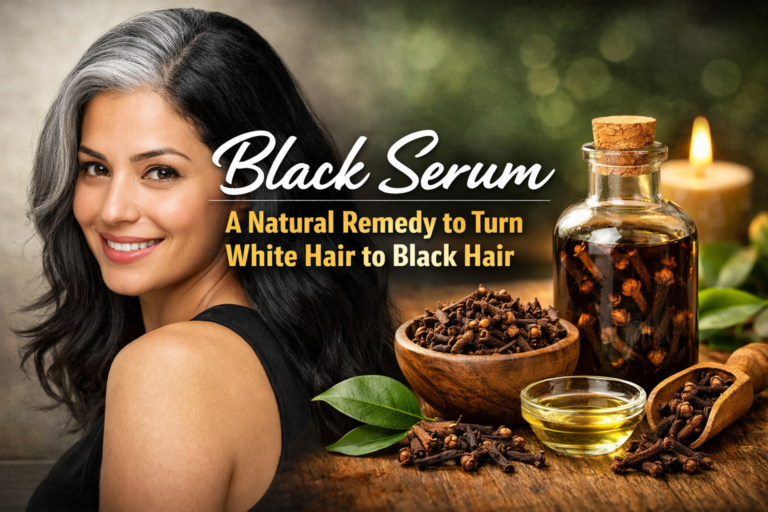 Black Serum with cloves oil for naturally reducing white hair and supporting healthy black hair growth