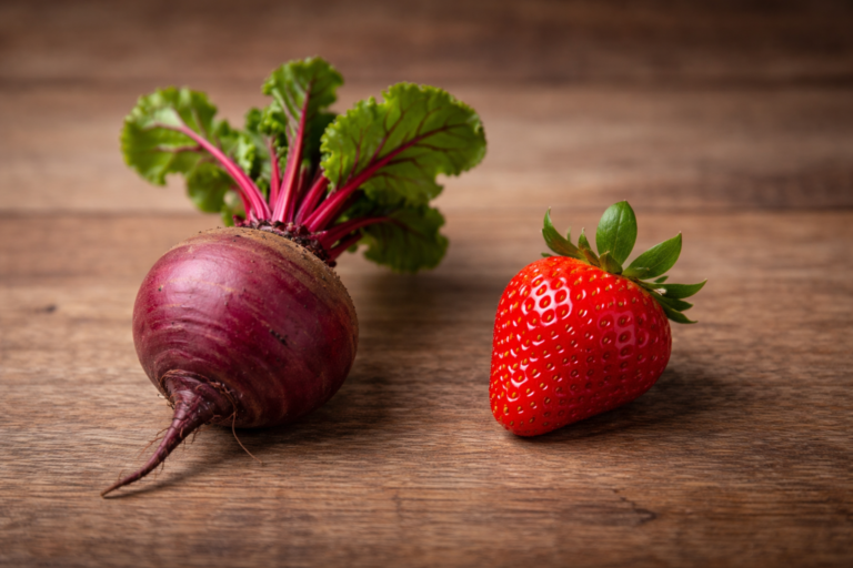 Beetroot and strawberry for naturally pink glowing cheeks