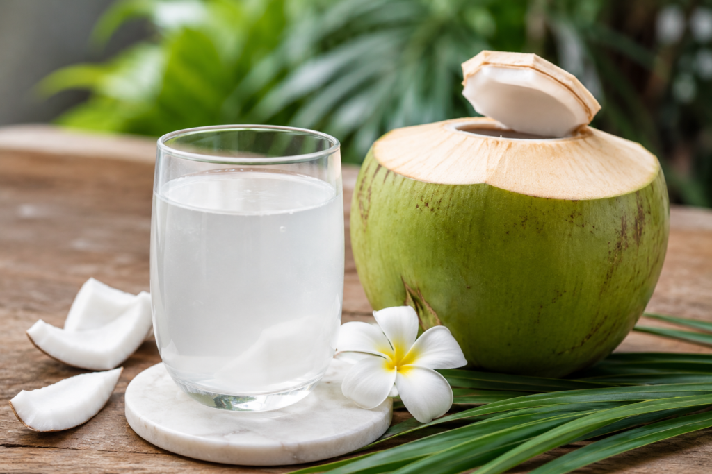 Fresh coconut water for hair and skin benefits”