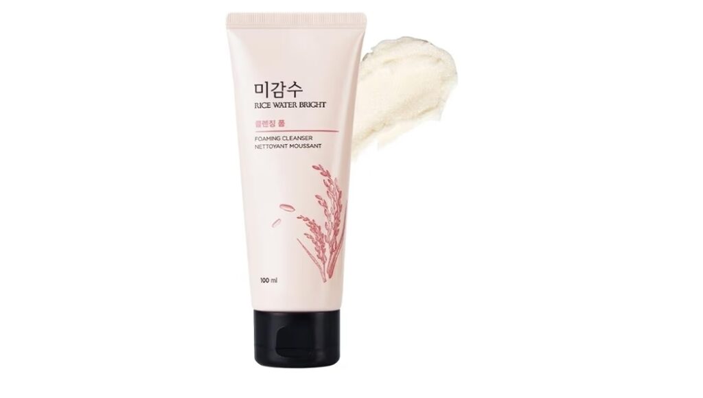 The Face Shop Rice Water Bright Foaming Face Wash 100ml | Face Wash for Glowing Skin | Cleanser for Uneven Skin Tone | Korean Skin Care, For Oily skin